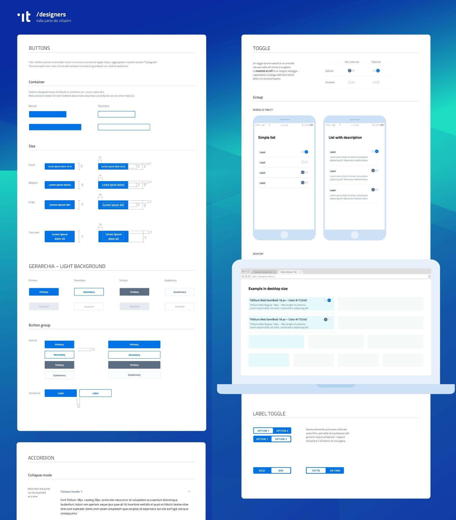 Un esempio di componenti dello UI Kit.